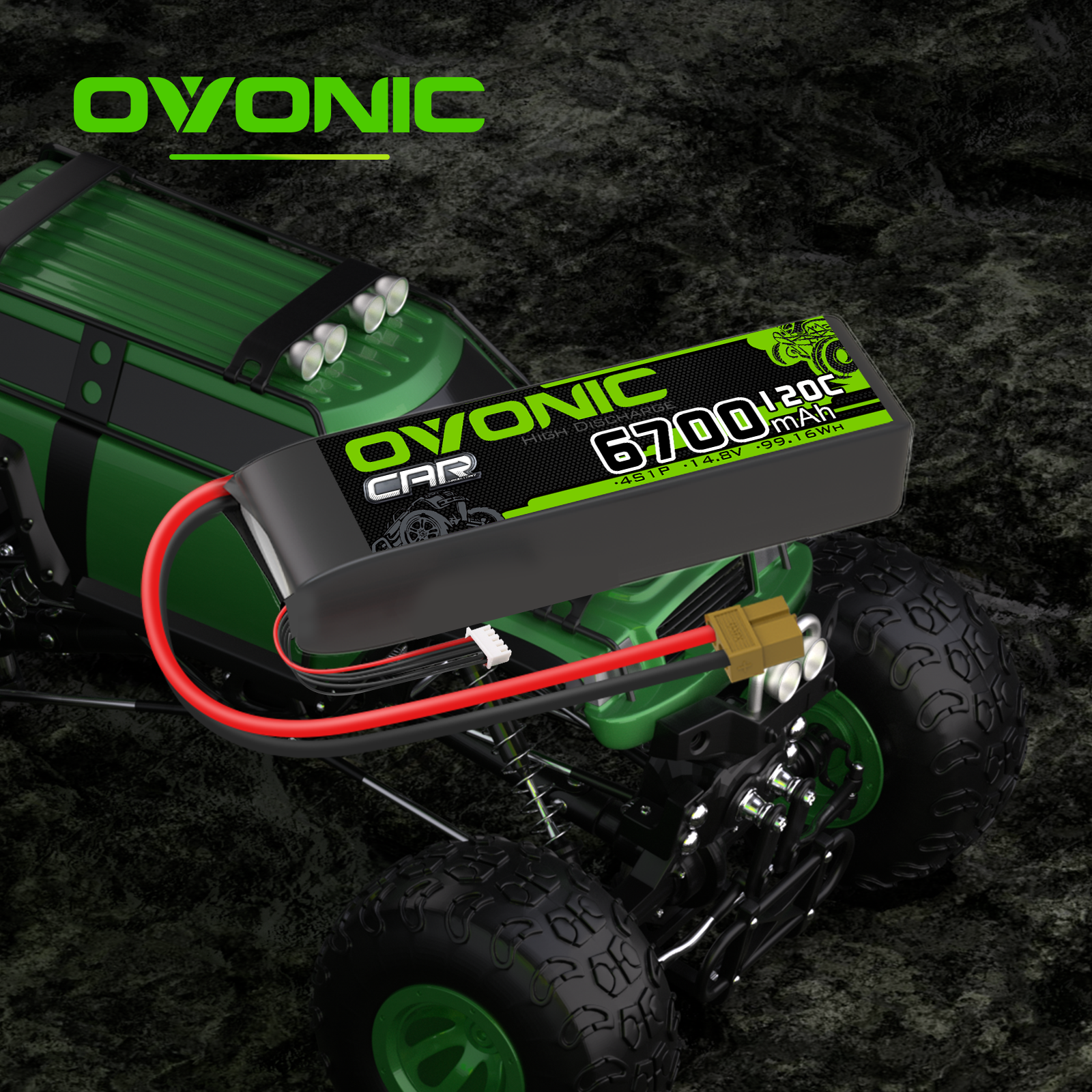 2X Ovonic 14.8V 120C 4S 6700mAh LiPo Batteries XT60-TRX for Trx xmax RC Car boat