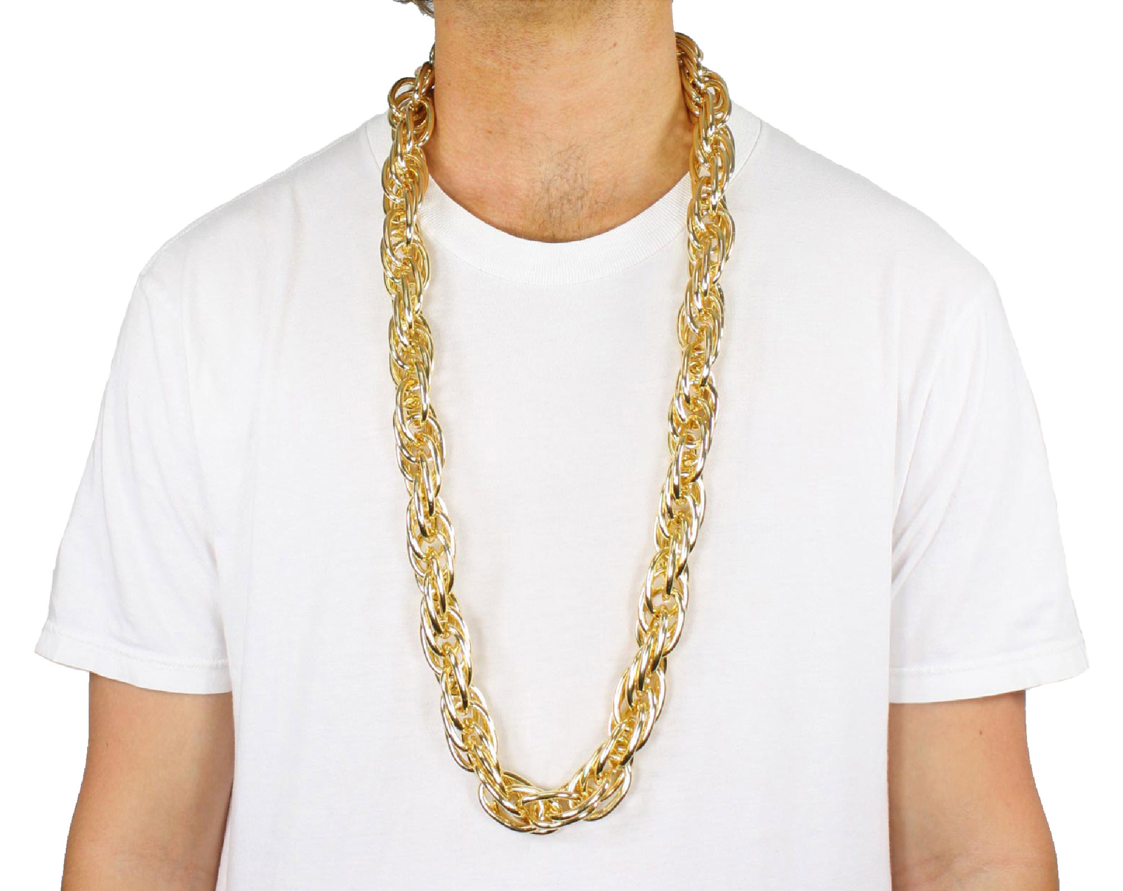 Adult 40" Heavy Rope Old School Rapper Cosplay Costume Gold Pimp Chain Bling
