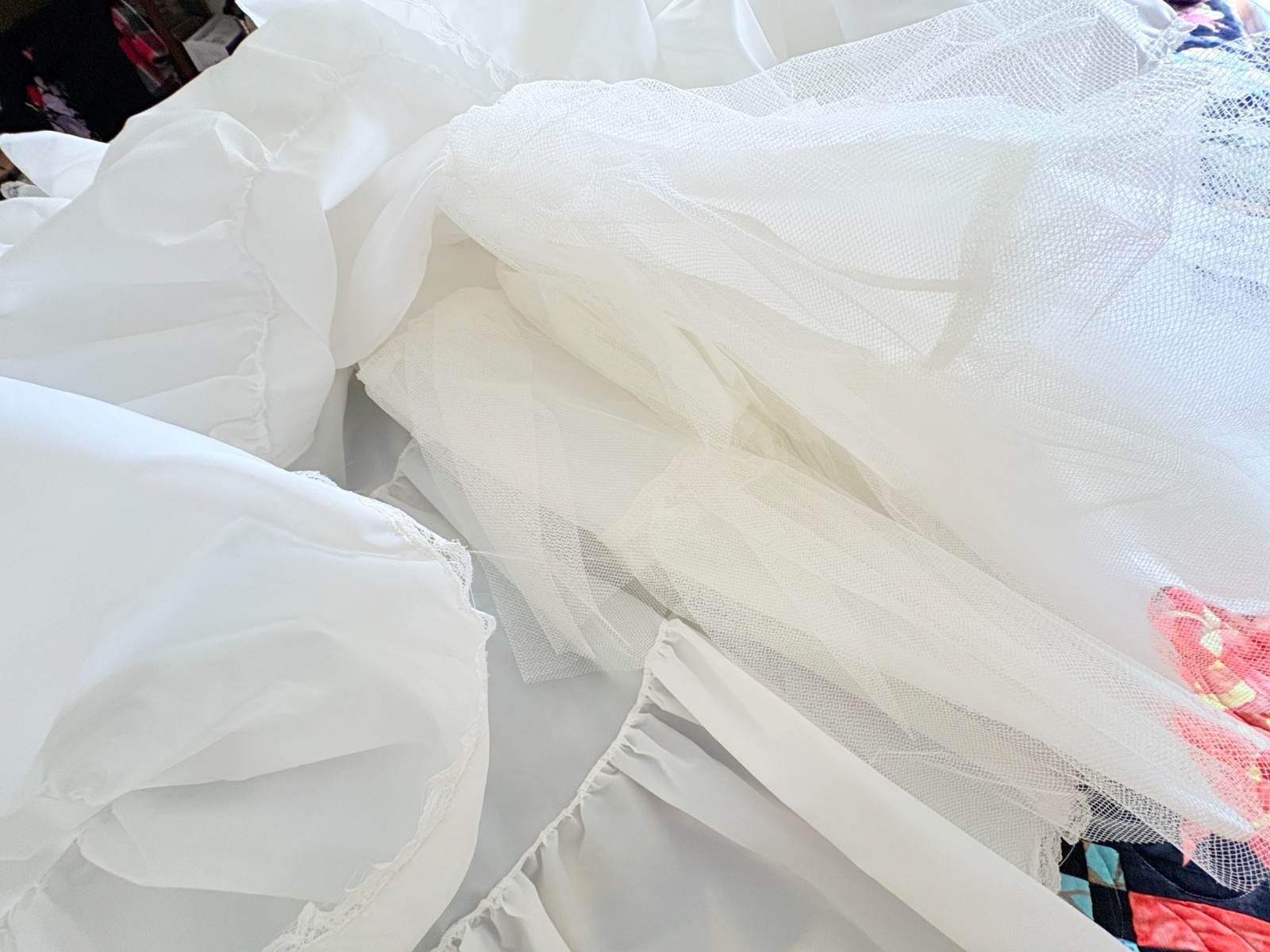 MERRY MODEL ~ Wedding Dress Petticoat Slip White Full ~ Large, 34" waist