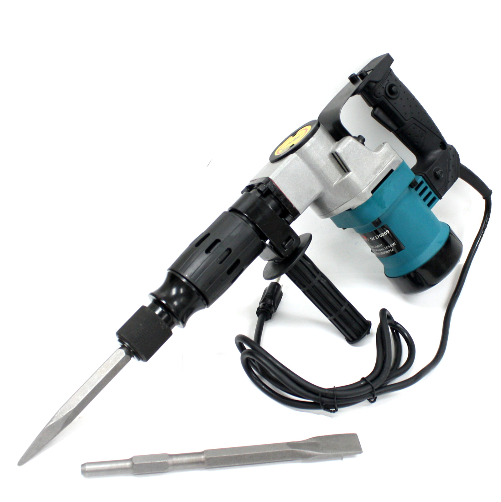 3800BPM 1-1/2" Electric Demolition Jack Hammer Concrete Breaker W/ Hex Chisels