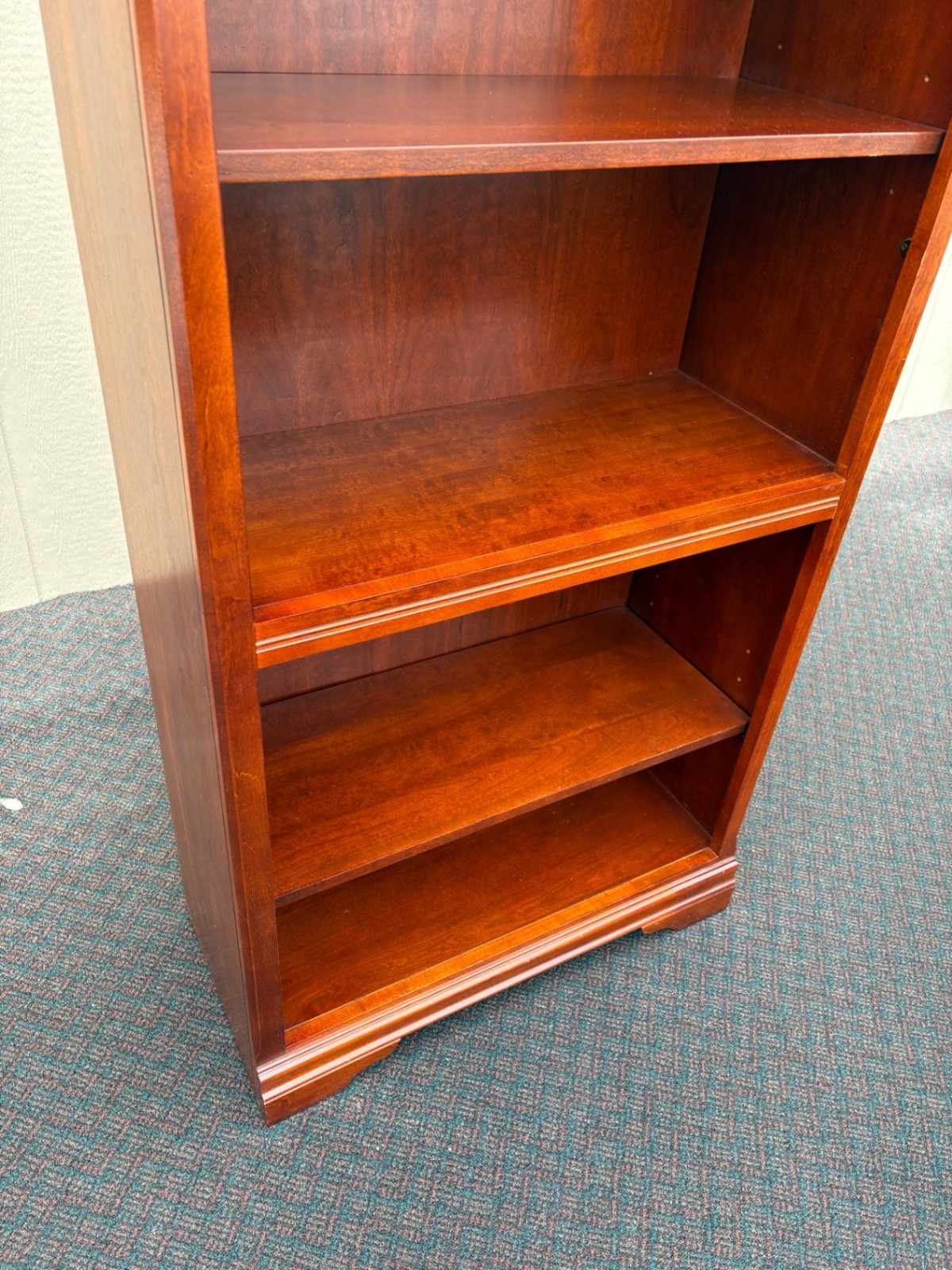 67505 Traditional Cherry Wood Bookcase with Beaded Trim Detail