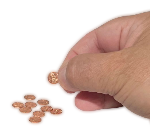 10 Set MINI PENNIES Tiny Penny Lincoln Coins For Magic Tricks Shrinking Joke