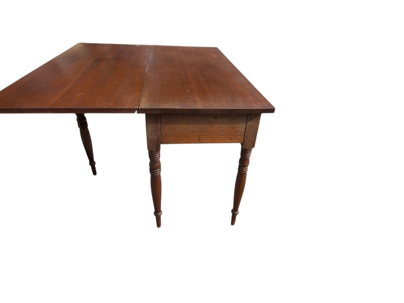 Antique Sheraton 2 drawer console work foyer table walnut 1820 country farmhouse