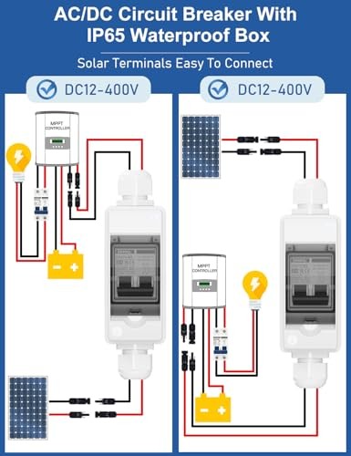 Solar Panel Disconnect Switch, Non Polarized DC Circuit Breaker, 400v 30 Amp