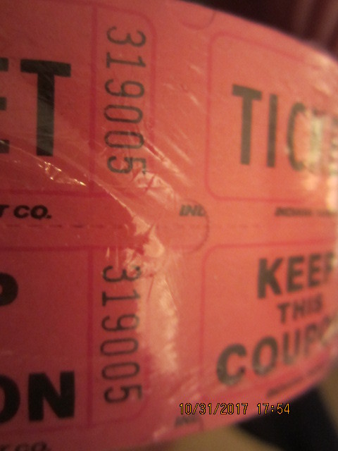 Large NEW Roll of Red Raffle Tickets - All Numbered - Keep This Coupon