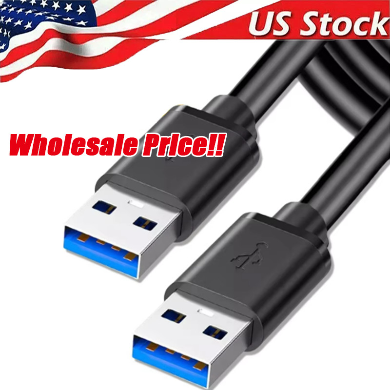 USB 3.0 A Male to A Cable Lot Data Transfer Super Speed Power Charger Metal 3FT