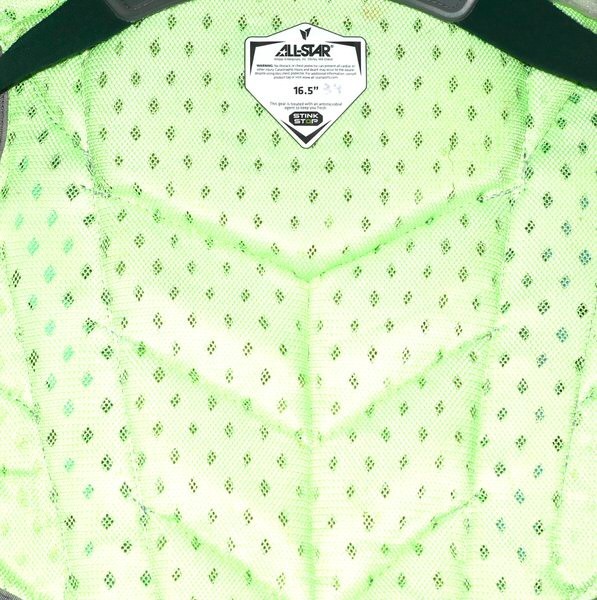 ADAM ZEBROWSKI 2025 COLUMBUS CLINGSTONES GAME WORN ALL-STAR MVP CHEST PROTECTOR