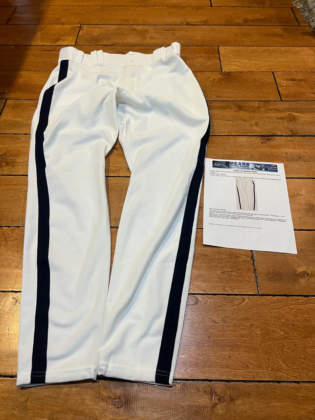 Lance Berkman's 2007 Houston Astros 1986 Throwback Home Uniform Pants GAME USED