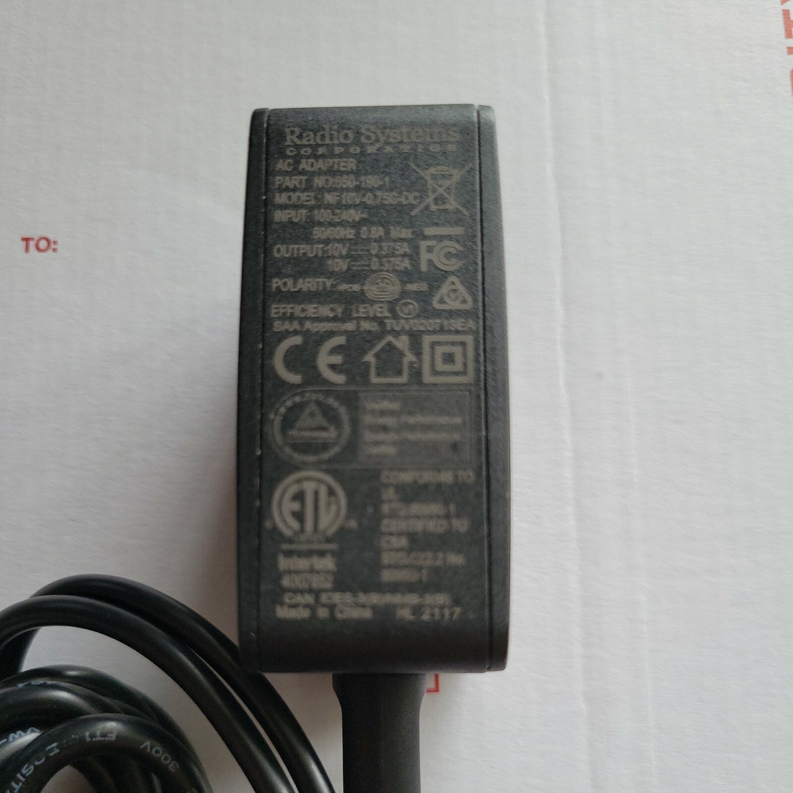 Genuine Petsafe Transmitter Receiver Wall Charger Adapter Part 650-190-1 RFA-393