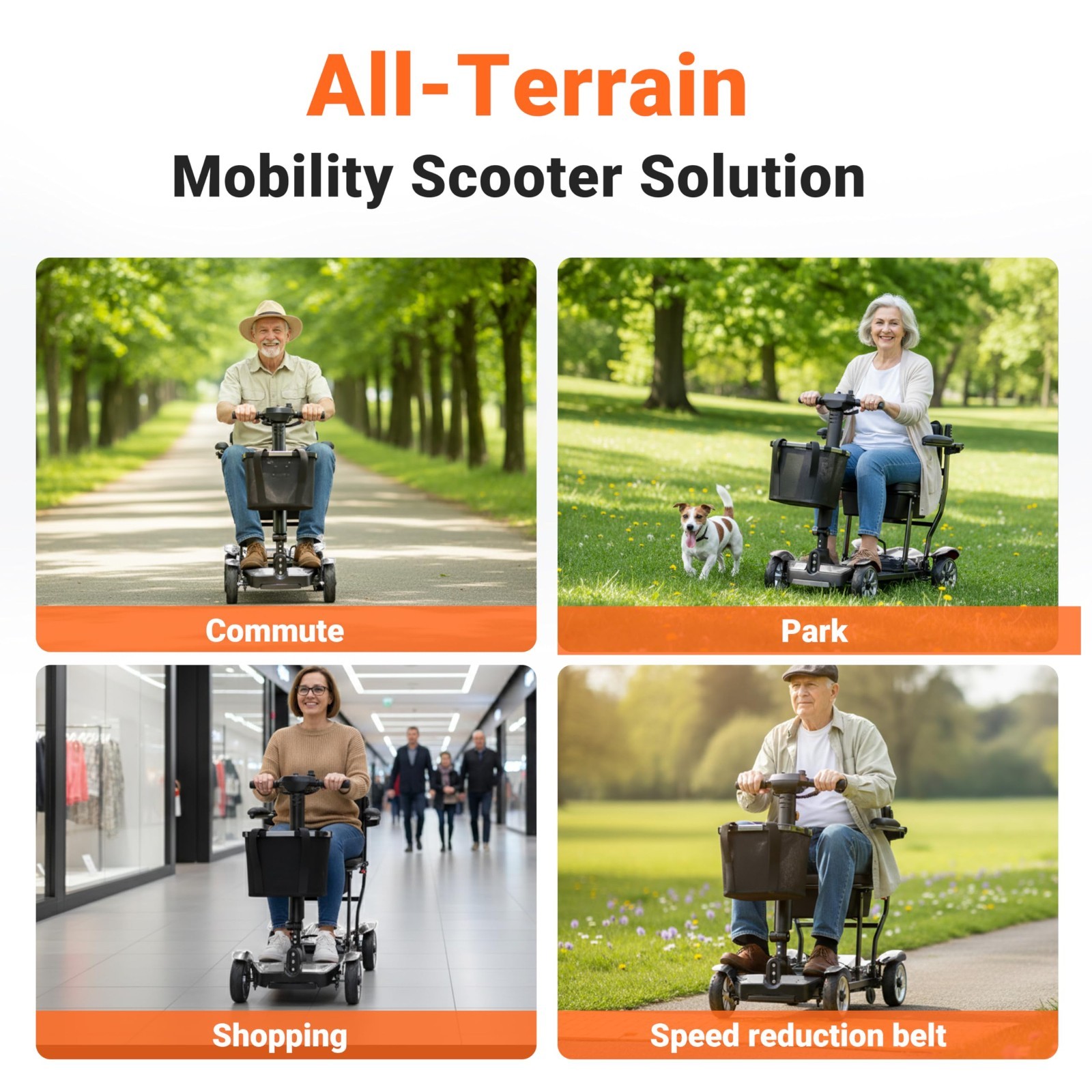 38LBS Foldable 4 Wheel Mobility Scooter for Seniors Lightweight Airline Approved