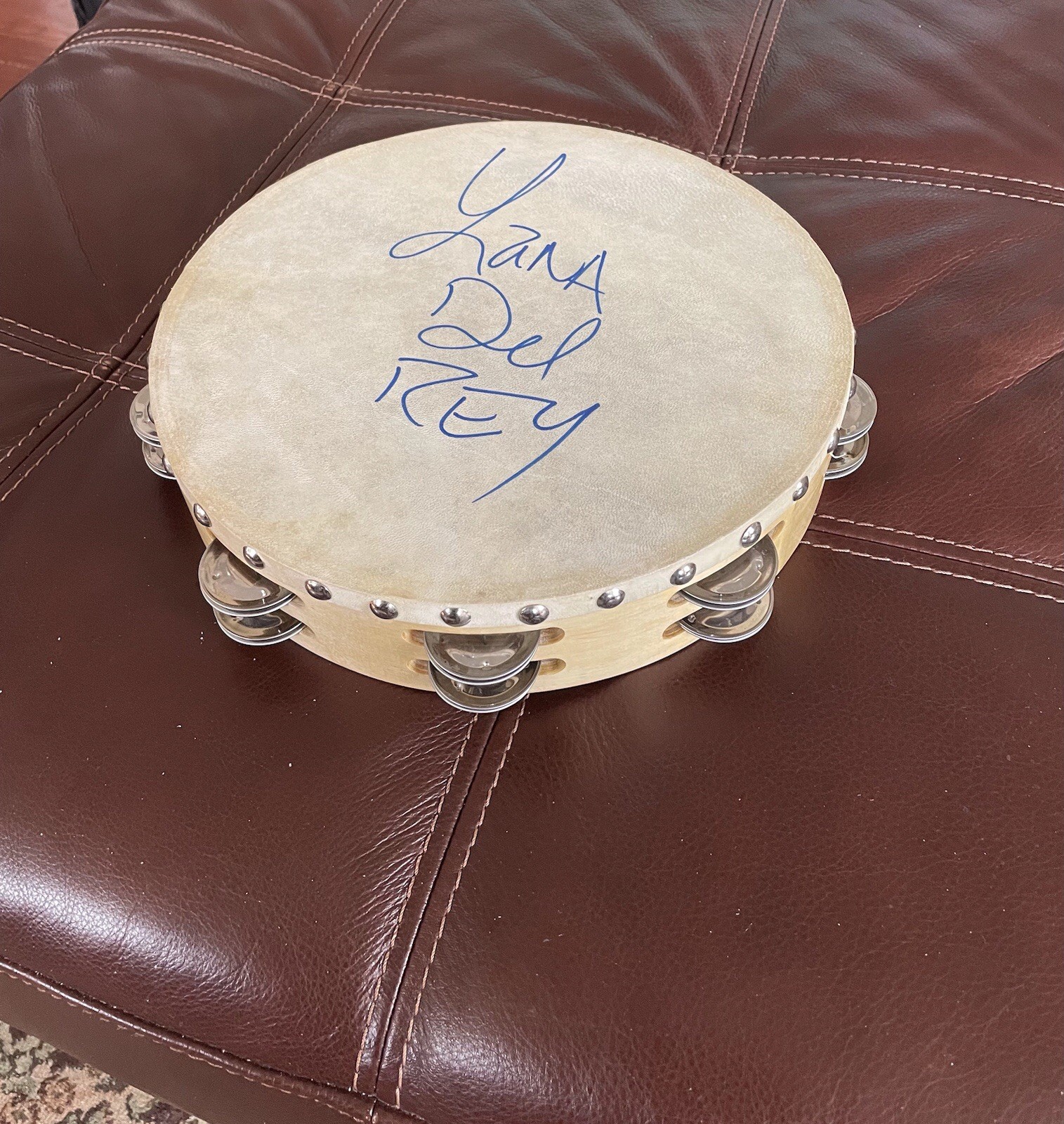 LANA DEL REY SIGNED AUTOGRAPHED TAMBOURINE “BIG & BOLD” ONE OF A KIND GEM 💍