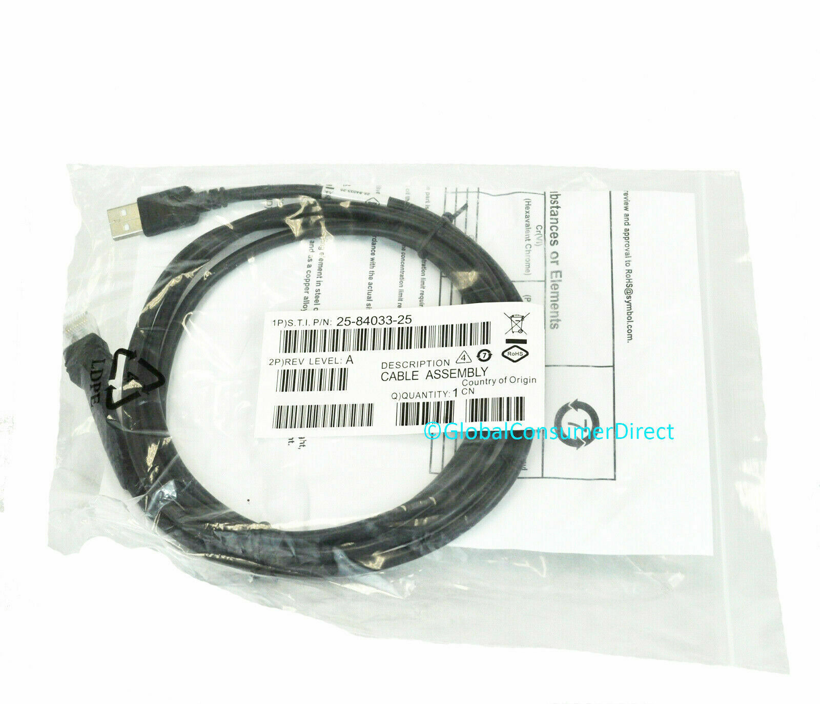 Symbol Motorola LS2208 1D Laser Barcode POS Scanner LS2208-SR20007