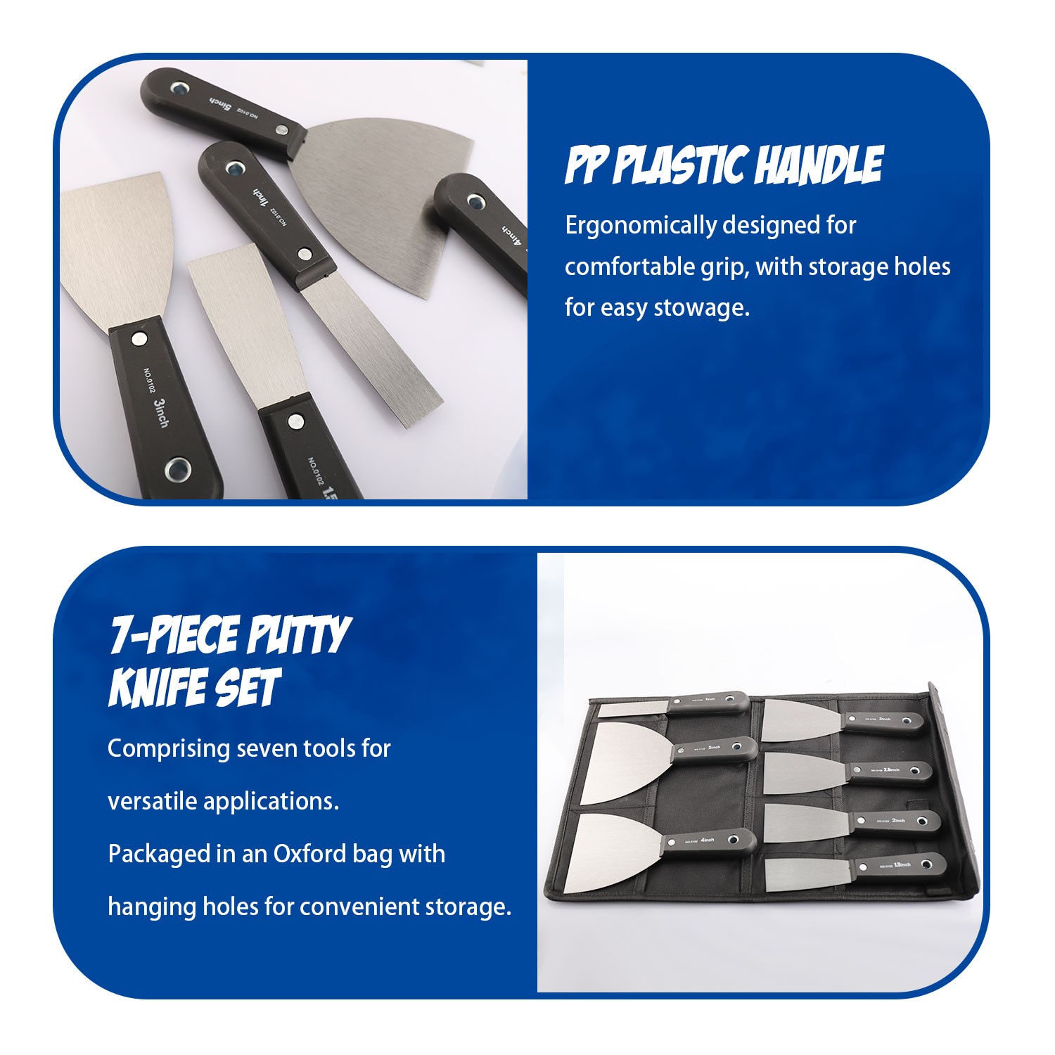 7pcs Plastering Knife Set: Drywall Plaster, Wall Scraping, Portable Home Spatula