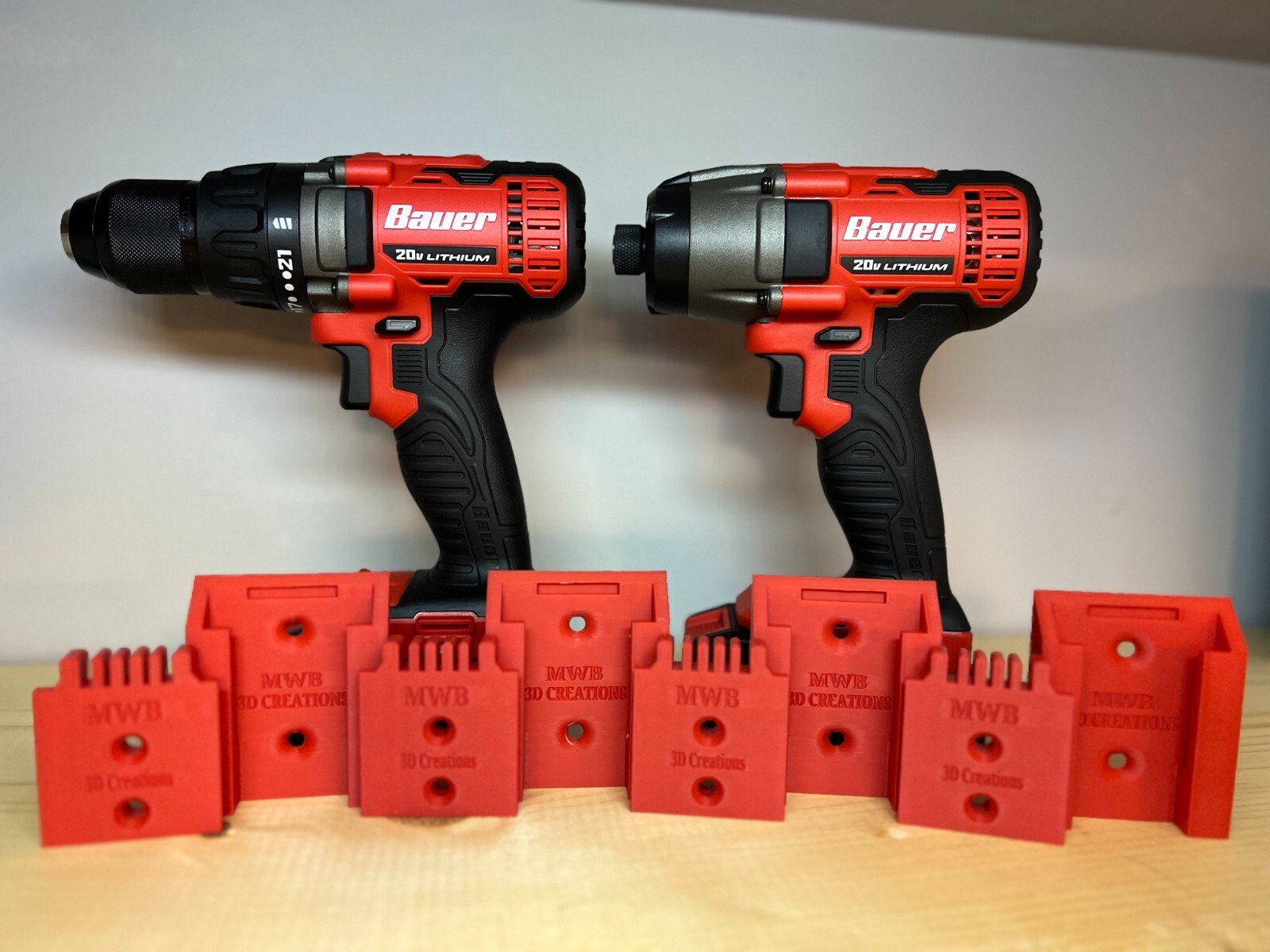 Bauer 20v COMBO Pack Battery and Tool Mount/Hangers/Holders