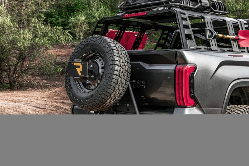 Go Rhino HC200T Swing-A-Way Hitch Mounted Tire Carrier with Lockable Latch