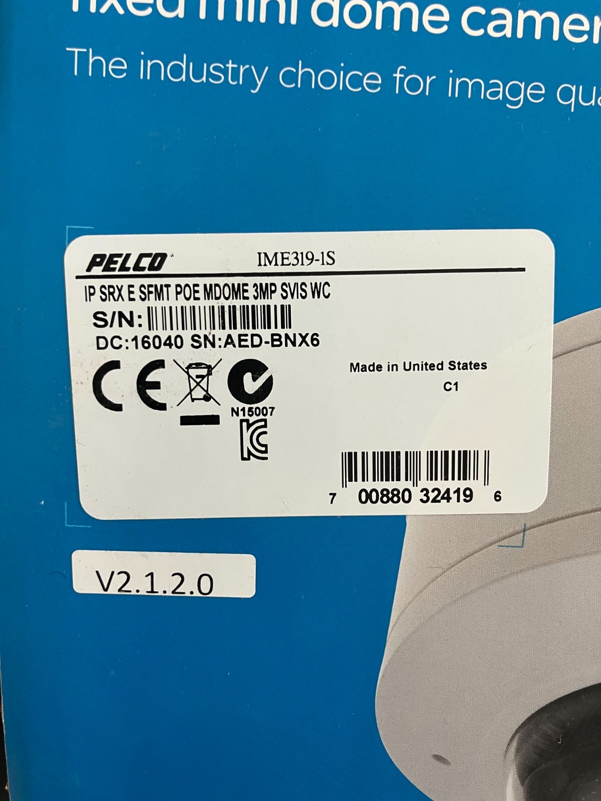 Pelco IME319-1S 3 Megapixel 3mm - 9mm Lens
