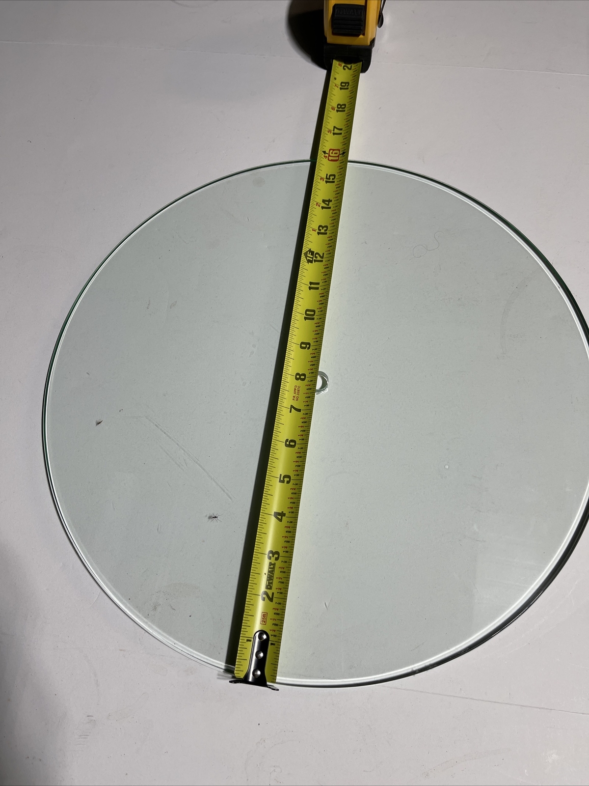 16” Clear Plate Glass Non-tempered 5/16 Thick With 9/16 Center Hole