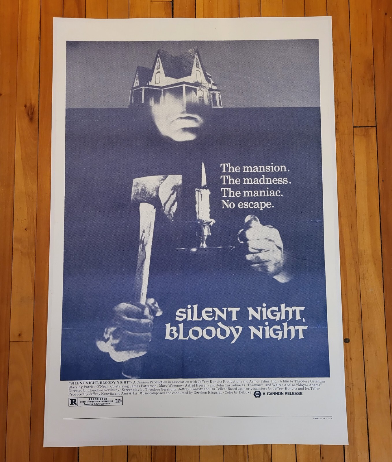 Silent Night Bloody Night 1972 Original Movie Poster 27x41" Horror Linen Backed