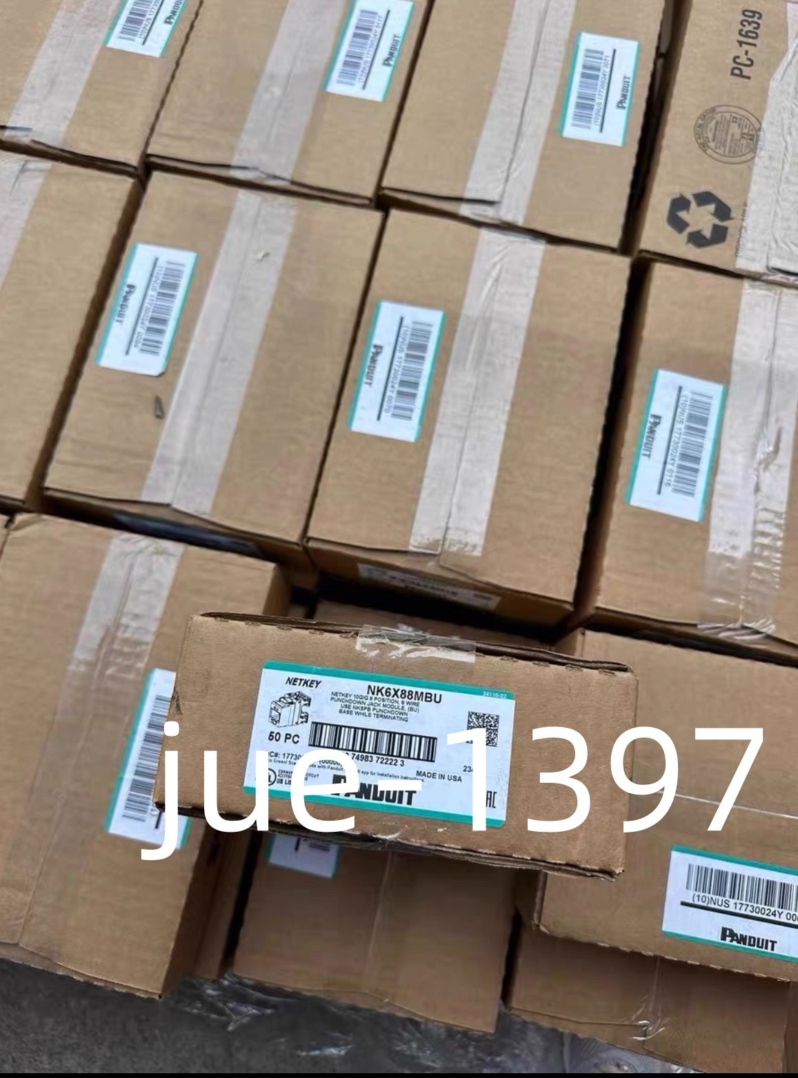 Panduit NetKey NK6X88MBU Cat6a Keystone Jack Blue Module (Qty 50) Free shipping