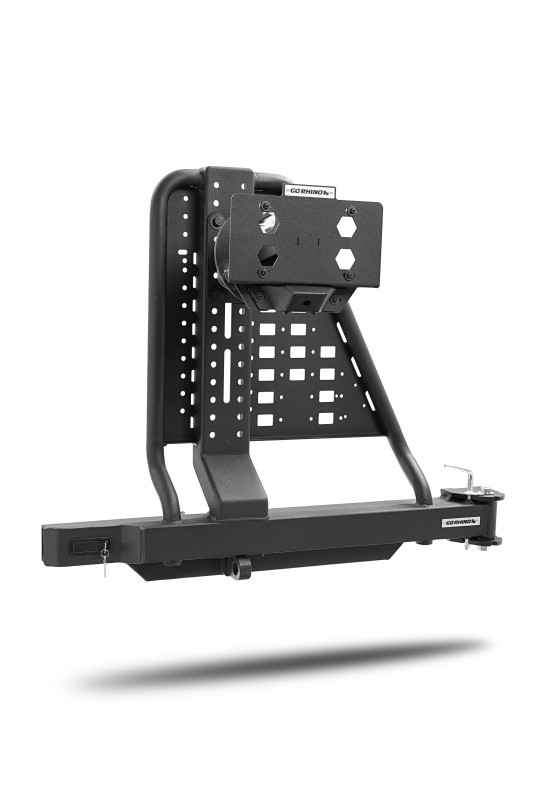 Go Rhino HC200T Swing-A-Way Hitch Mounted Tire Carrier with Lockable Latch