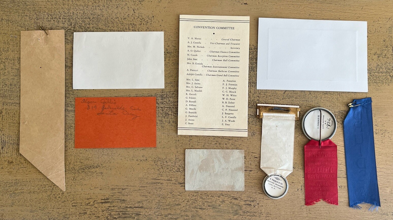 1936-1939 Druids California Ribbons Ephemera Lot