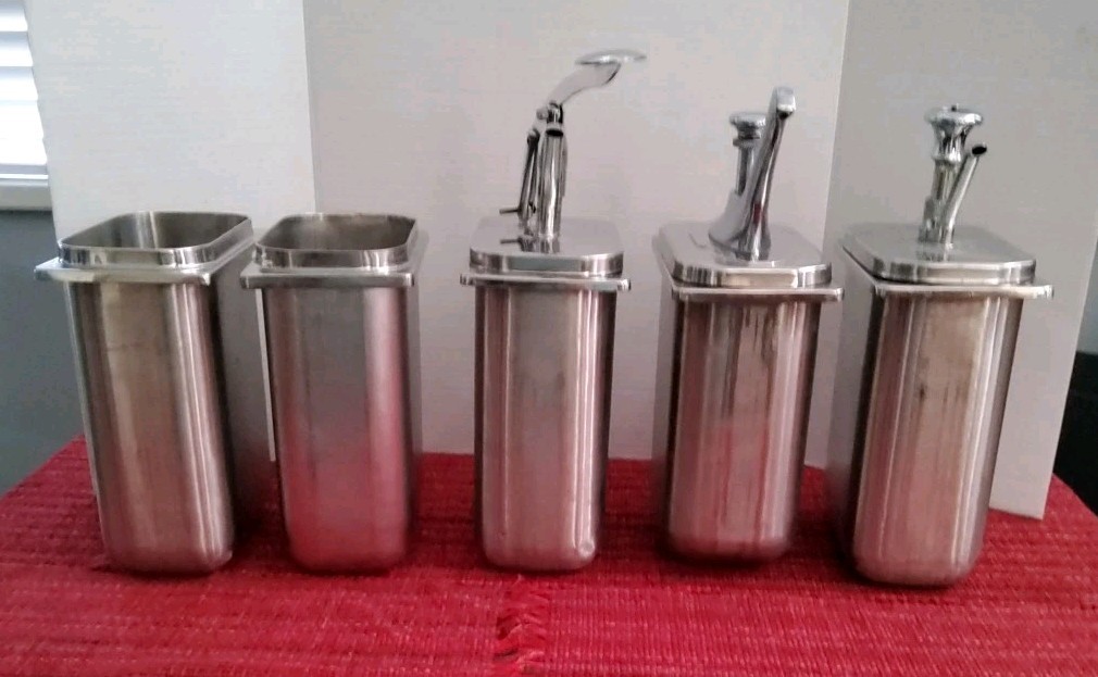 1950'S Drugstore Ice Cream Shop Soda Fountain Syrup. 3 Complete, 2 Bases