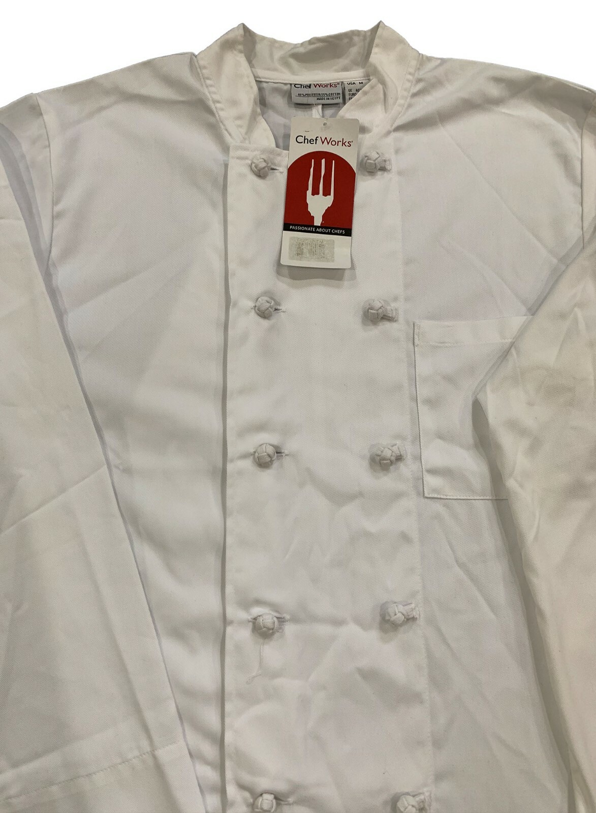 Chef Works Bordeaux Chef Coat Knot Closure White Kitchen Industrial Work Uniform