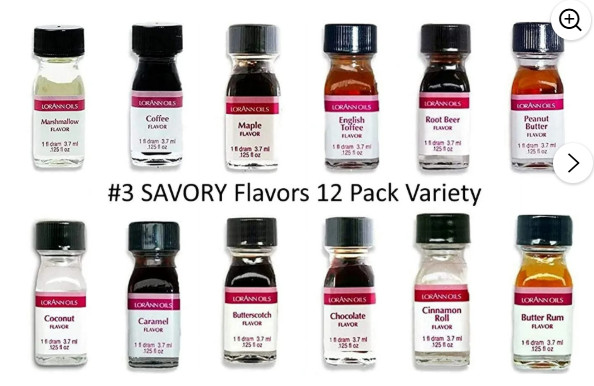 Variety #3 of LorAnn Oils Food Flavoring - 12 savory flavors, 1 fl dram each