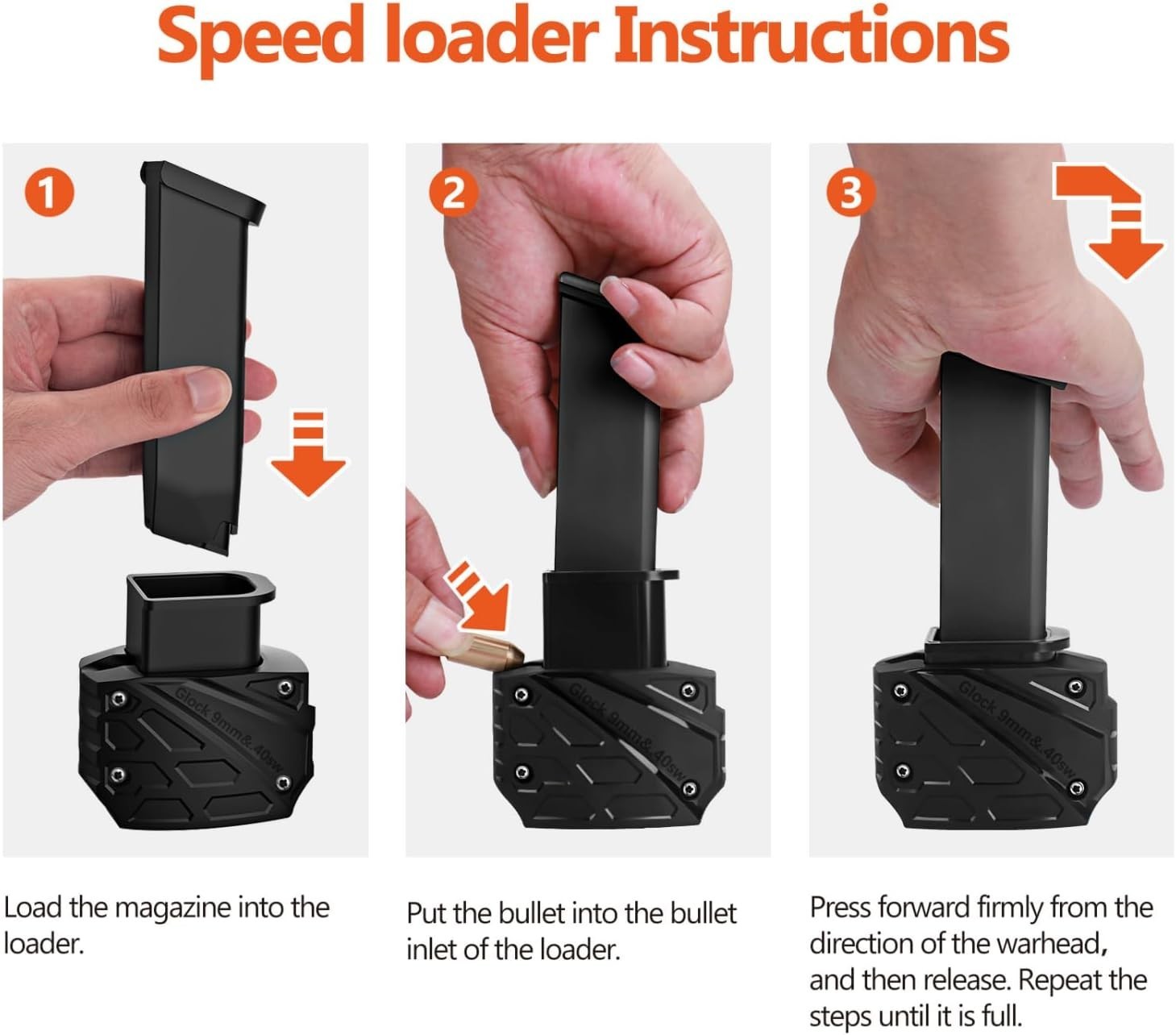Magazine Speed Loader for Glock 9mm .40 S&W 17 18 19 22 23 24 26 27 34 35 45 47