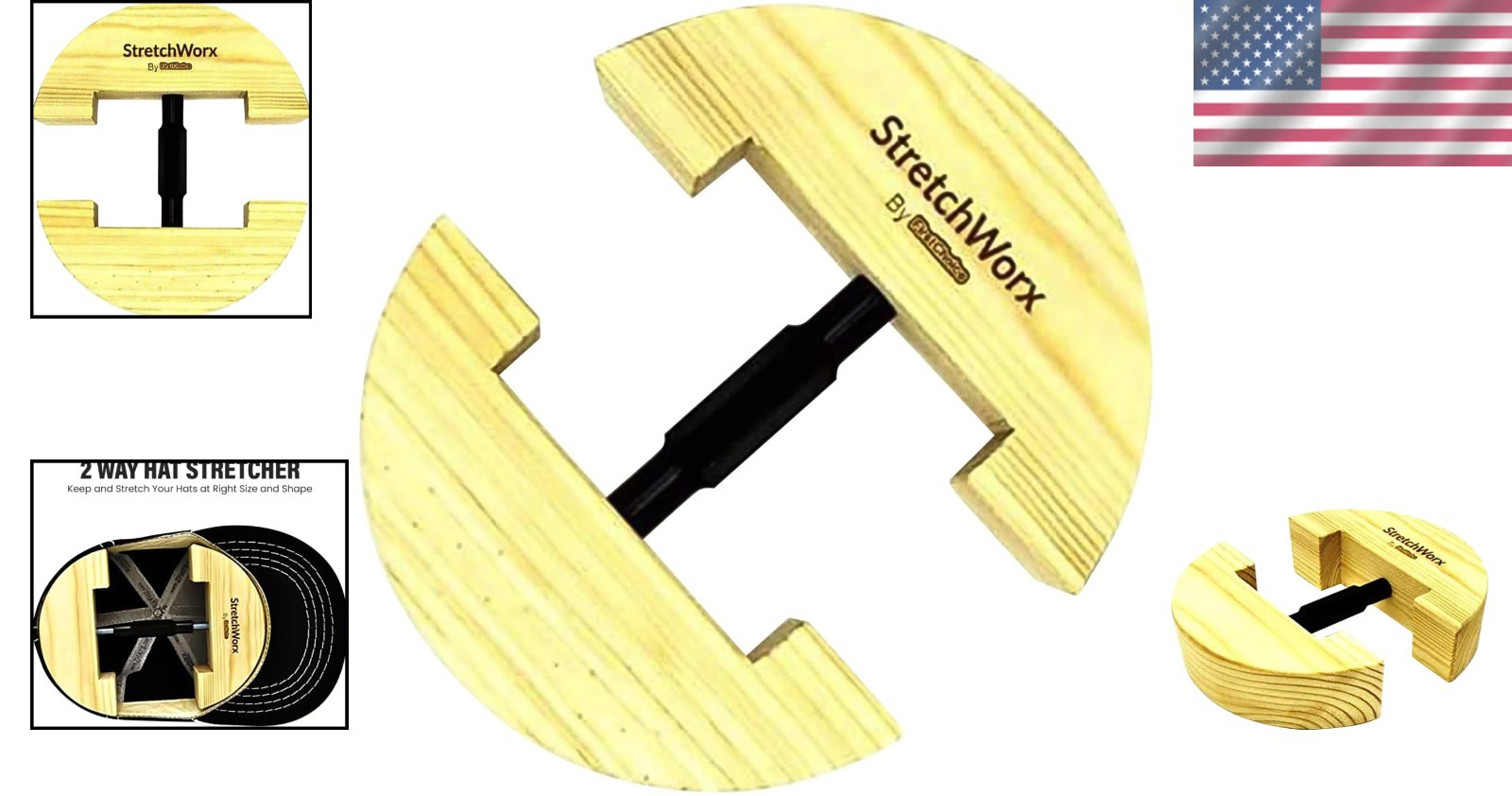 Wood Hat Stretcher Fitted Cowboy Hat Stretching Tool Unisex Adjustable