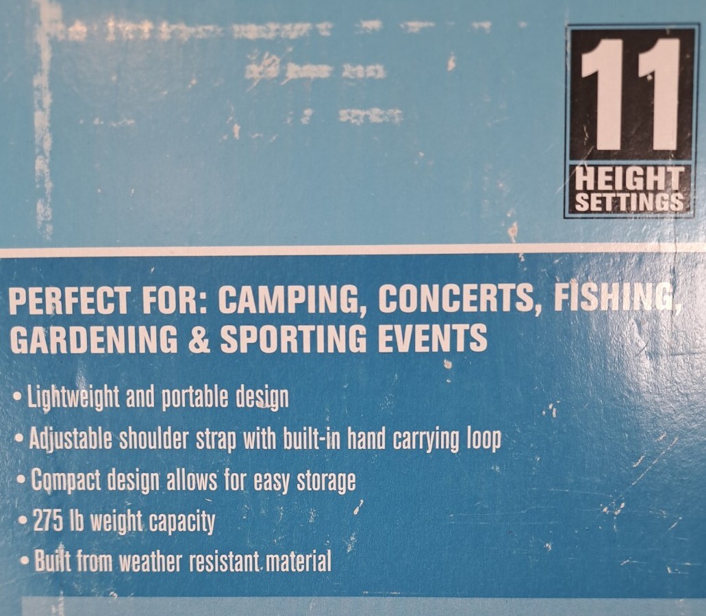 NEW Vortex Telescoping Stool Chair Camping Outdoor Black