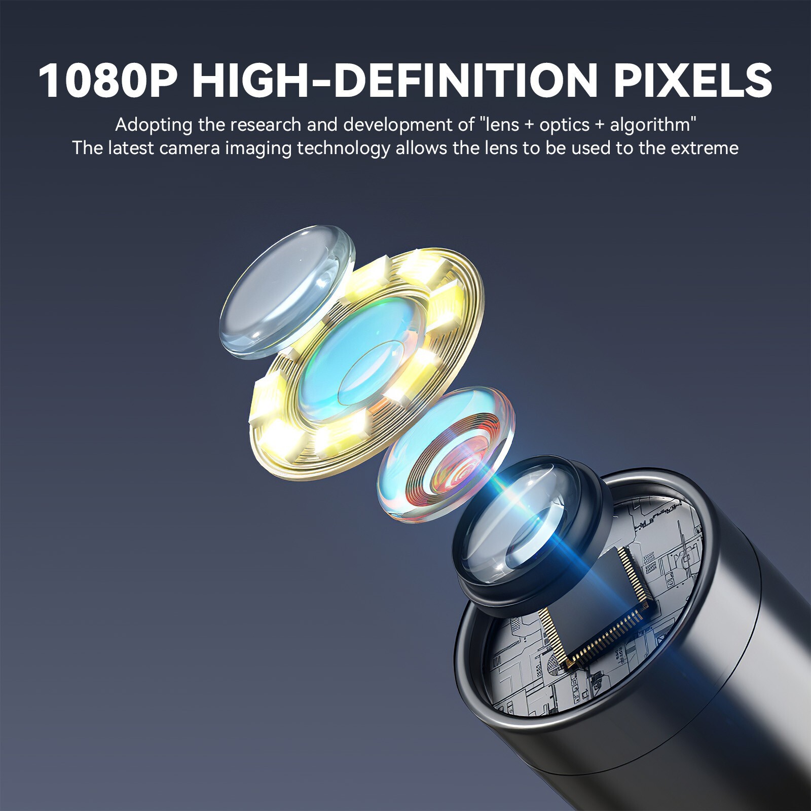 2M Handheld Industrial Endoscope 8mm Borescope Inspection Snake Camera w/8LED