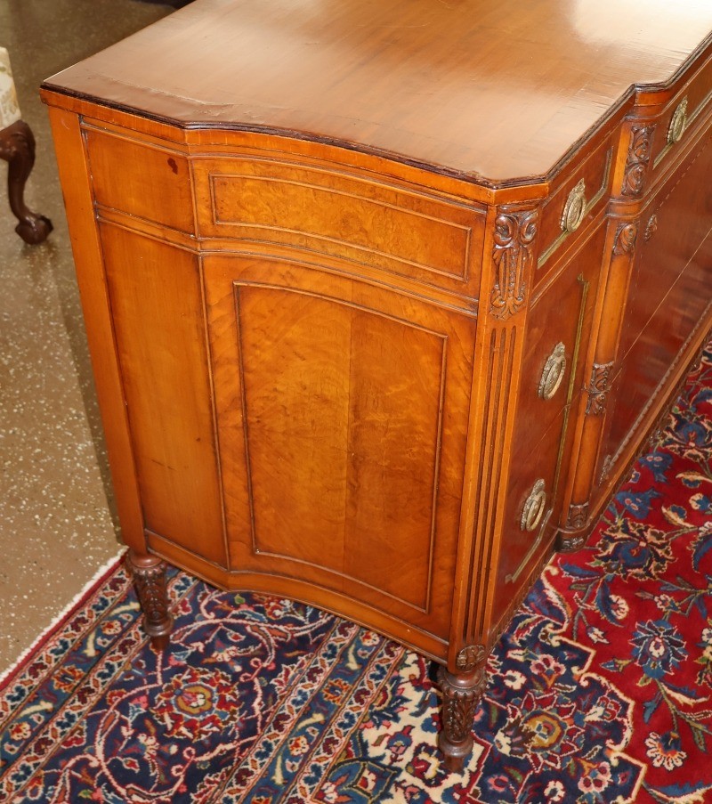 Early 20th Century French Style Burl & Satinwood Inlaid Chest Dresser Commode