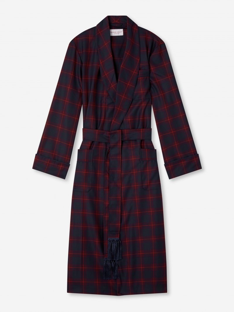 DEREK ROSE MEN'S LUXURY DRESSING GOWN - 100% WORSTED WOOL - RRP. £495 - YORK 40
