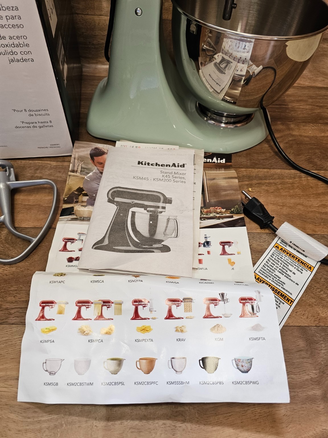 🔥KitchenAid 4.5 Qt Tilt-Head Stand Mixer K45 KSM45 Pistachio Green w/ Bowl & At