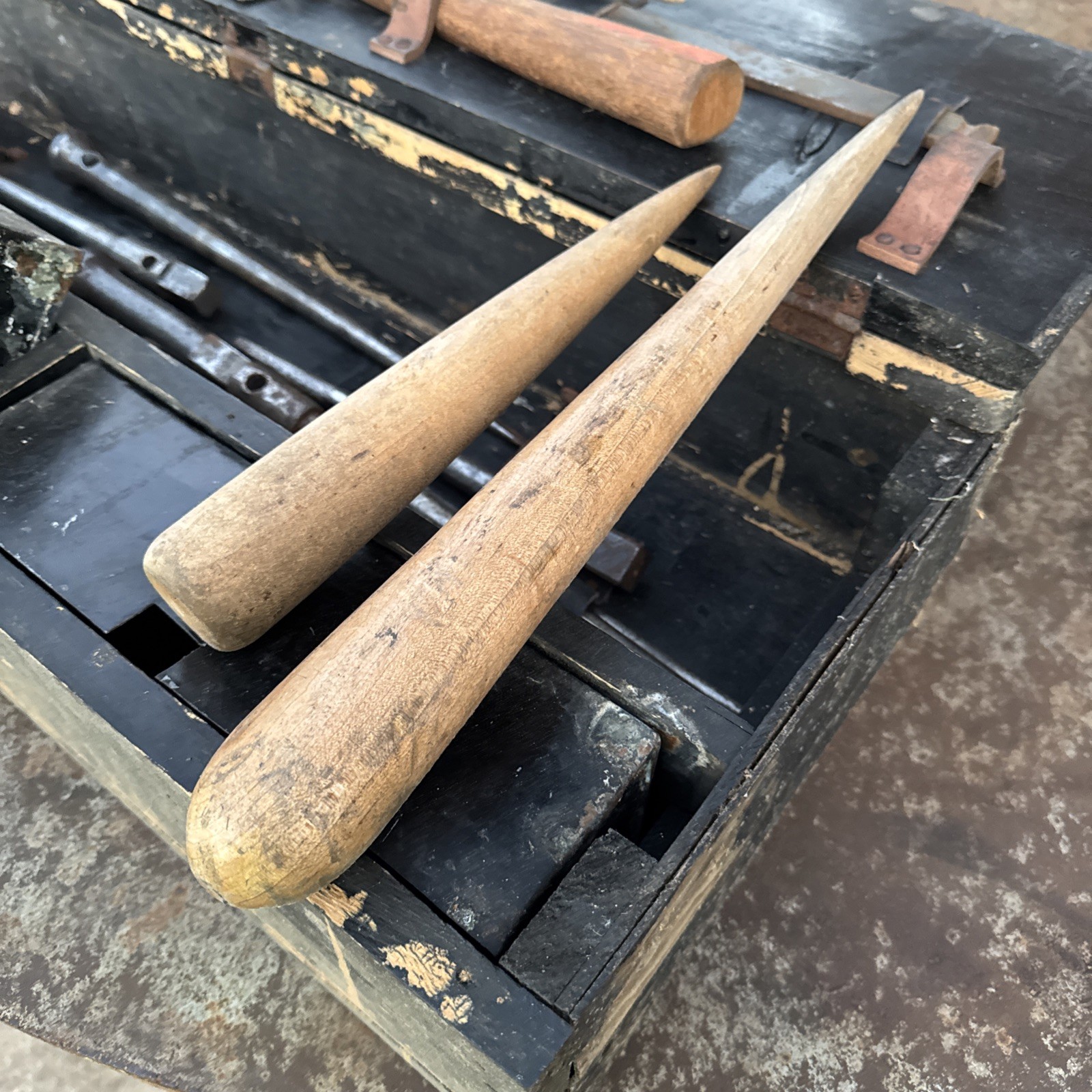 Vintage Sailor's Wood and Steel Rope Repair Fid Very Old and Heavy Nautical