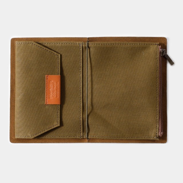 TRAVELER'S notebook Cotton Zipper Case olive Passport size F/S July 2024
