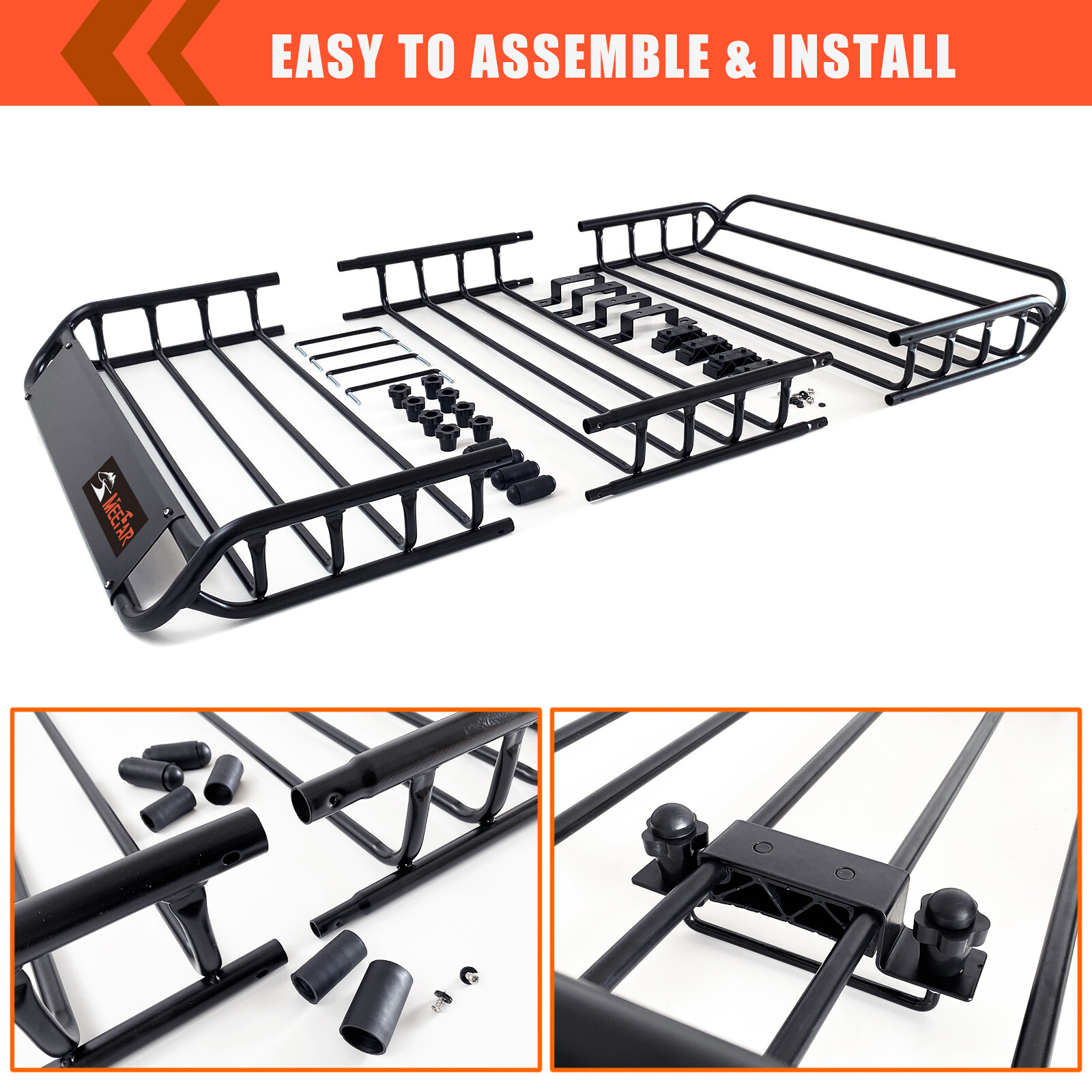 Universal Roof Rack Cargo Carrier Basket SUV Top Luggage Holder & Waterproof Bag