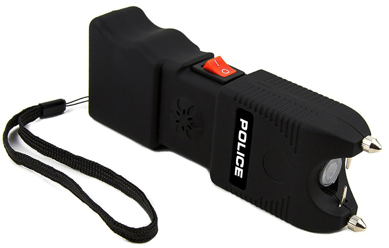 Police Stun Gun TW10 High Voltage Rechargeable LED Flashlight Siren Alarm