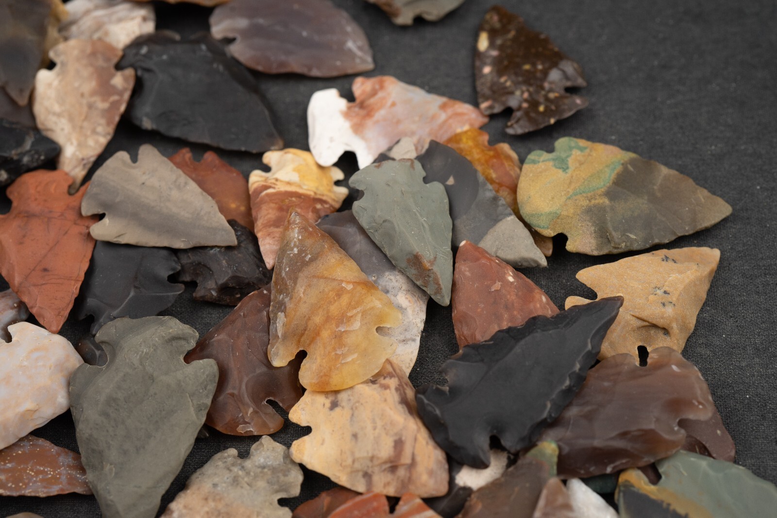 ** 10 PC River Washed Flint Arrowheads Ohio Collection Points Size 1"-1.2" **