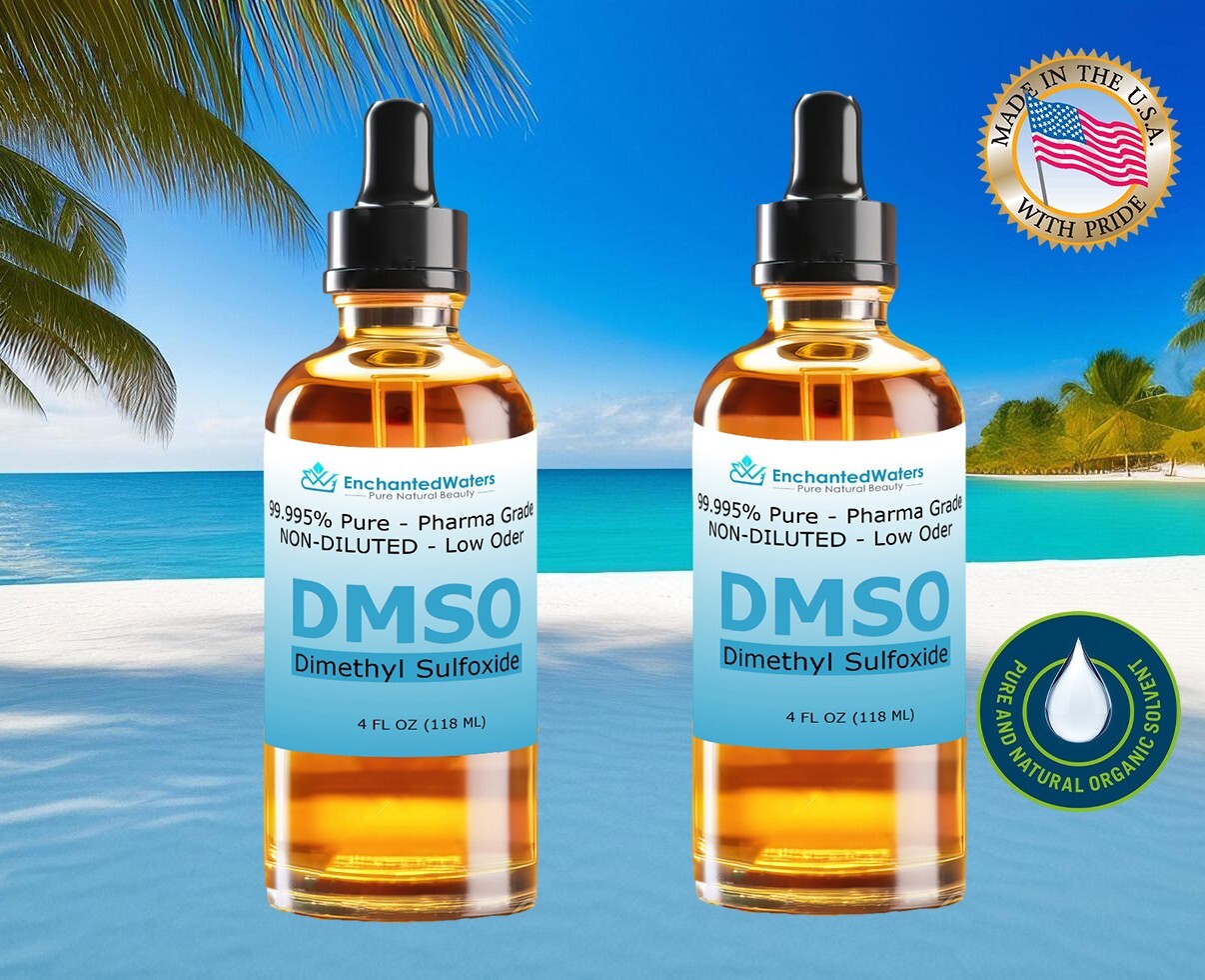 DMSO Non-diluted 99.99% Pure Dimethyl Sulfoxide Low odor Pharma Grade 4oz(2pack)