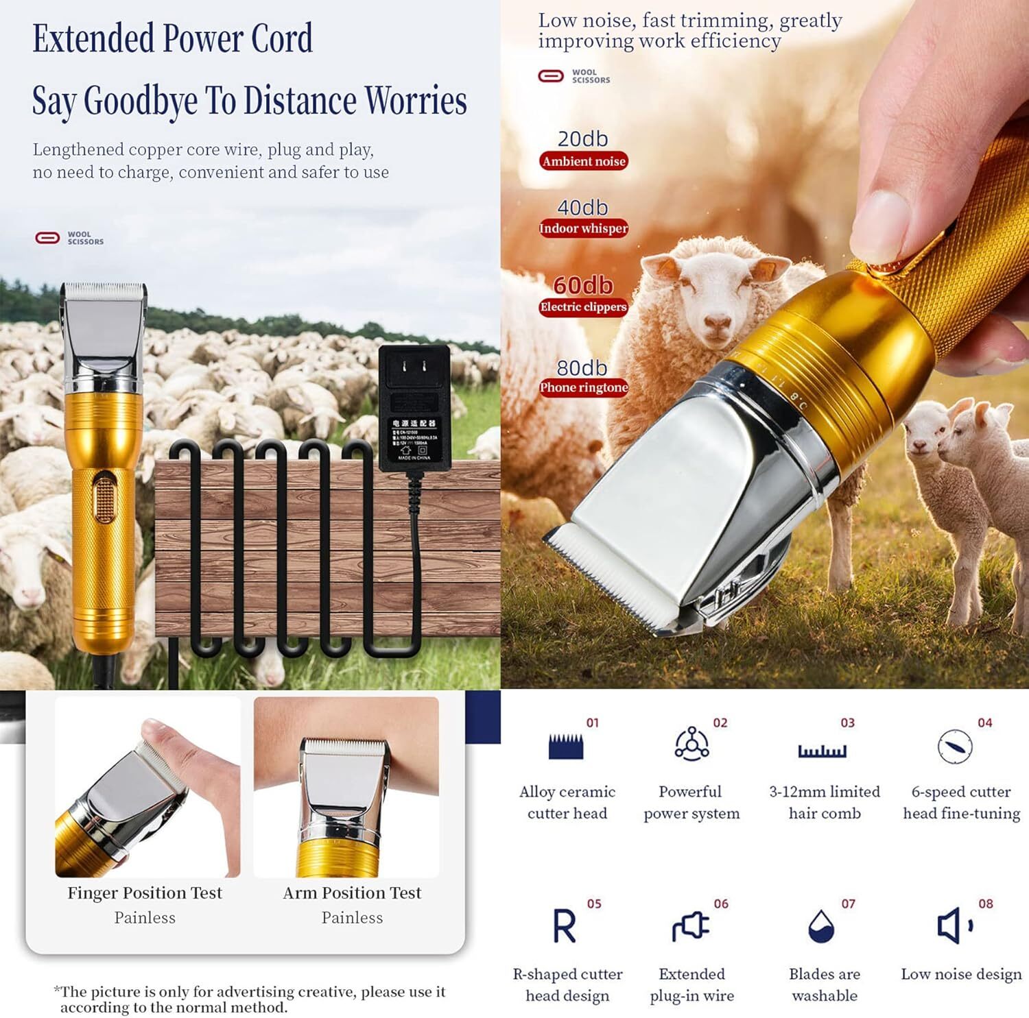 380W Electric Professional Dog Grooming Clippers Heavy-Duty Pet Hair Trimmers