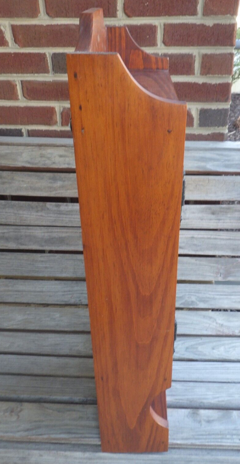 Wall Cabinet Mahogany Wood Punched Tin Pineapple Motif Farmhouse Décor