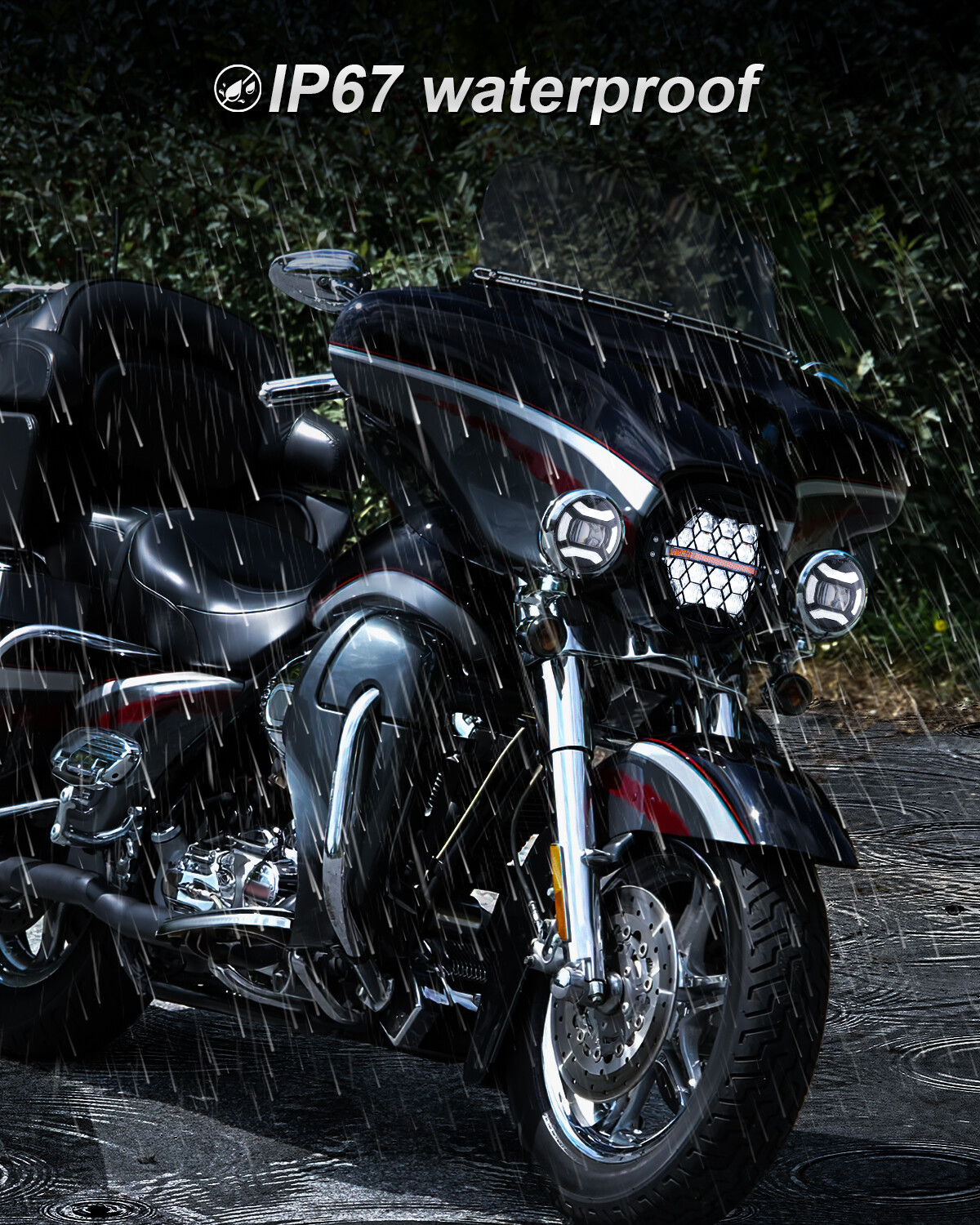 7'' LED Halo Headlight Hi-Low Projector Beam Sealed For Harley Street Glide FLHX