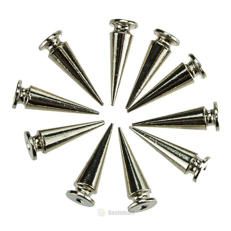 100-1000x Punk Cone Metal Spikes Rivets Studs Screw for Clothing Jacket Leather