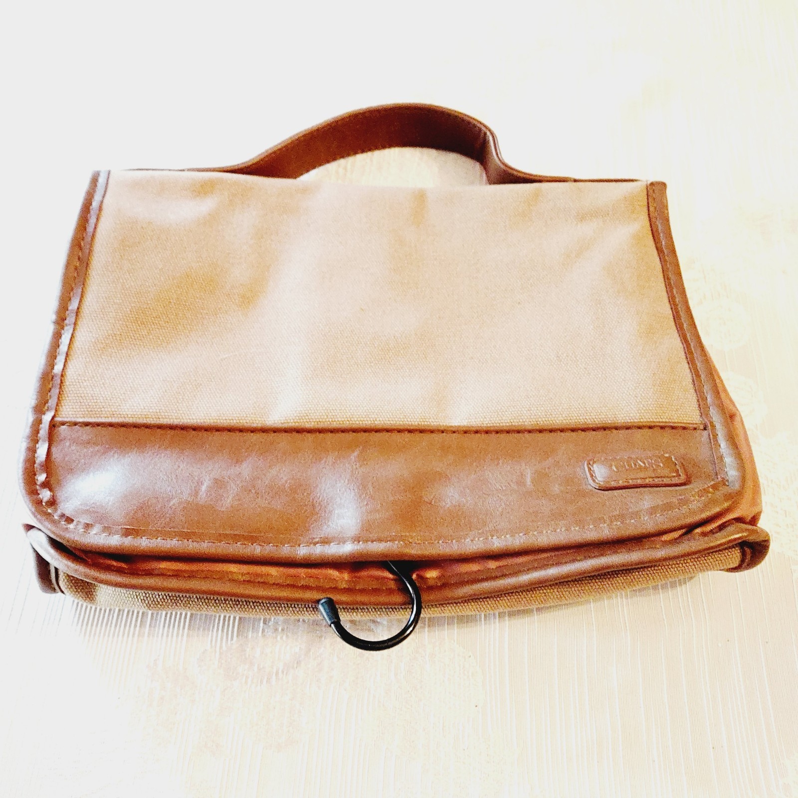 Chaps Ralph Lauren Toiletry Canvas Leather Trim Hang Travel Bag Mens  Womens Vtg