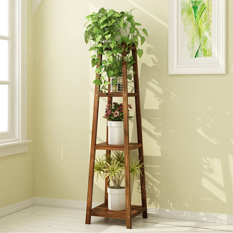 2/3/4-Tier Corner Tall Plant Stand Planter Wood Rack Flower Pots Holder Holder