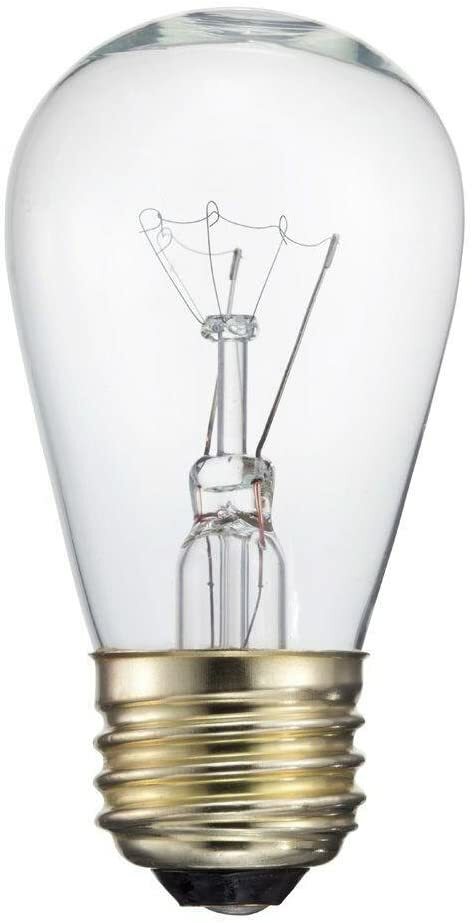 Pack of 25 S14 Commercial Grade Glass Light Bulbs 11 Watt Clear Glass Warm White