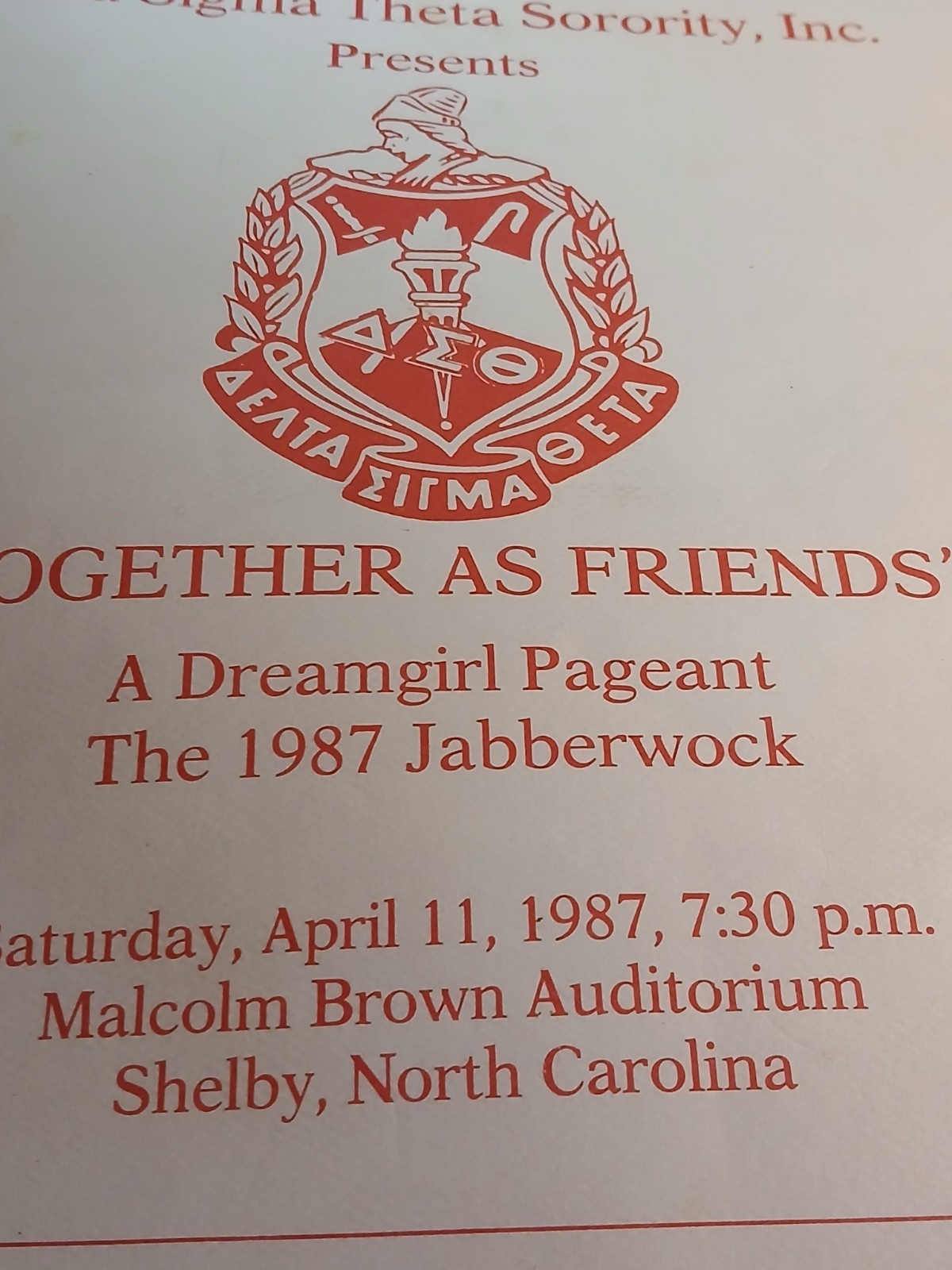 Hbcu College*1987 * DELTA SIGMA THETA *DREAMGIRL PAGEANT * SHELBY NORTH CAROLINA