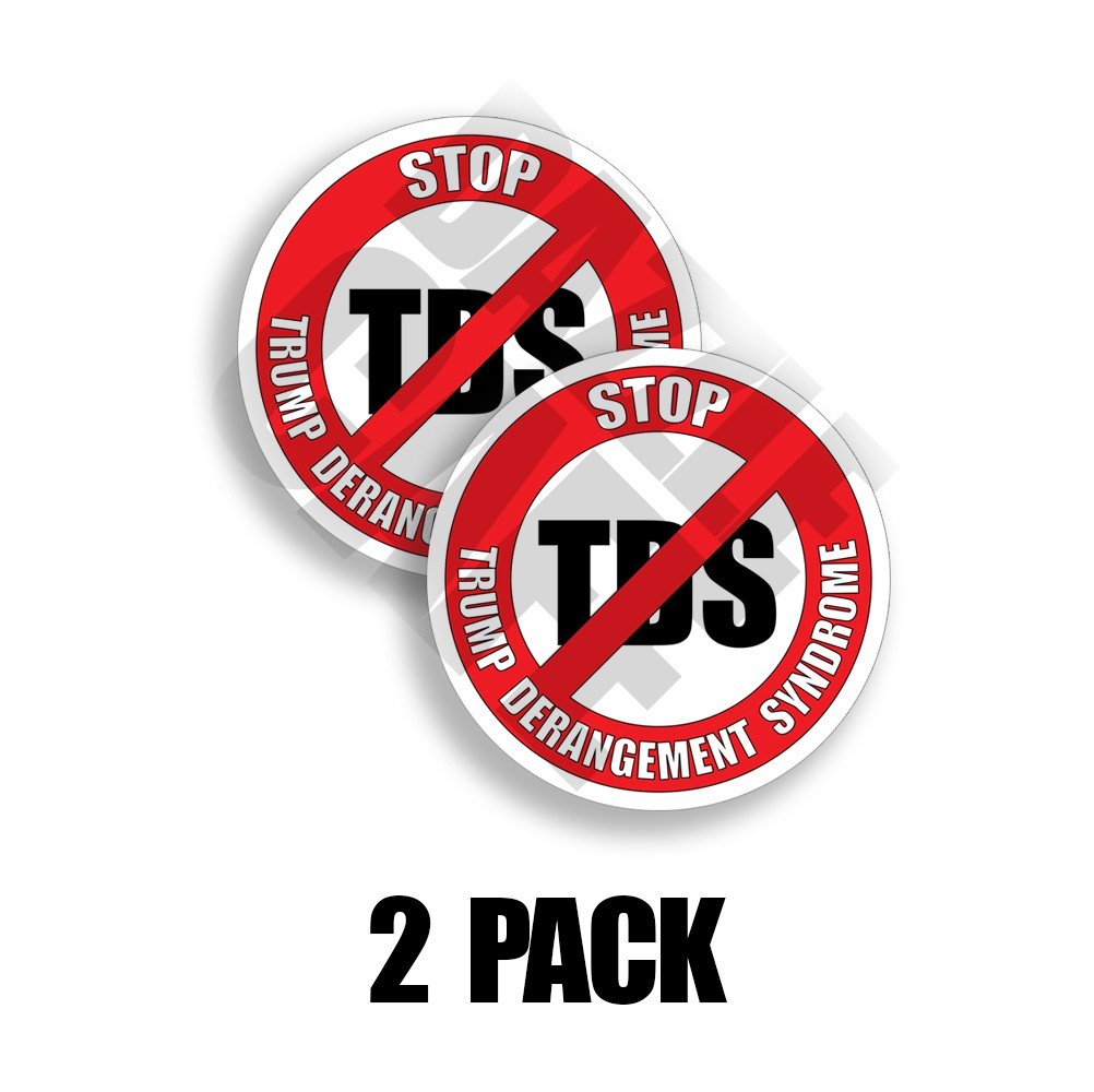 TRUMP TDS DERANGEMENT SYNDROME MAGA STICKER DECAL 4 INCH WINDOW BUMPER 2 PACK